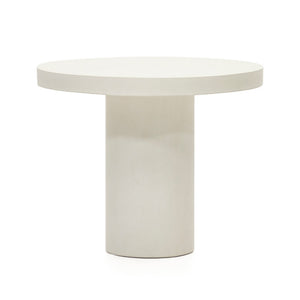 Zeke 90cm Cement Dining Table in White