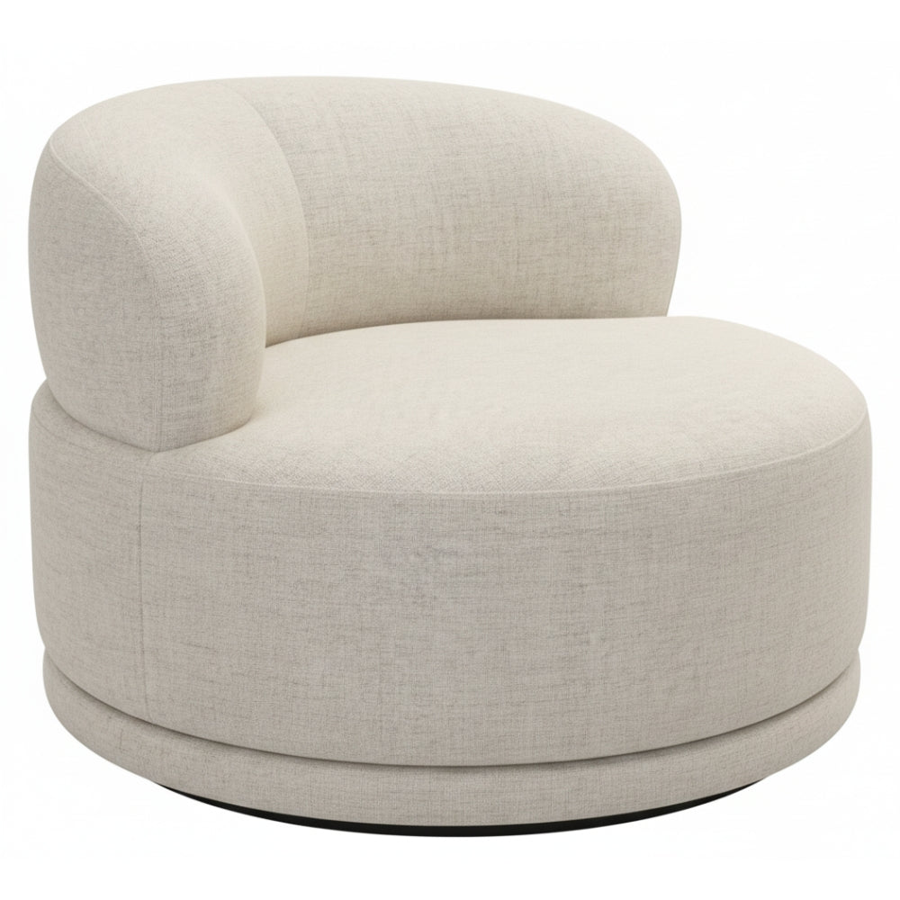 Loma Fabric Swivel Occasional Chair in Beige