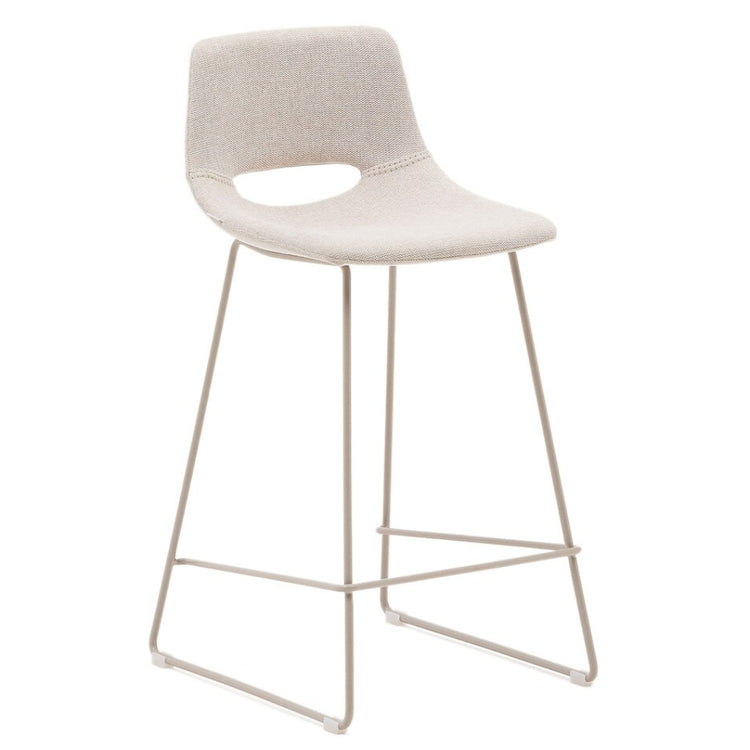 Kye 65cm Fabric Kitchen Bar Stool in Beige/Beige