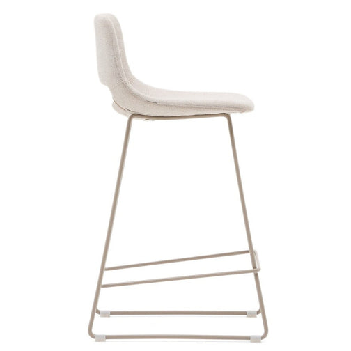 Kye 65cm Fabric Kitchen Bar Stool in Beige/Beige