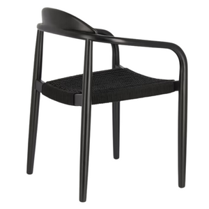 Finley Acacia Wood Dining Chair in Black/Black