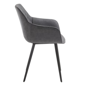 Colton Leatherette Dining Chair in Marble Dark Grey