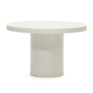 Zeke 120cm Cement Dining Table in White