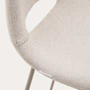 Kye 65cm Fabric Kitchen Bar Stool in Beige/Beige