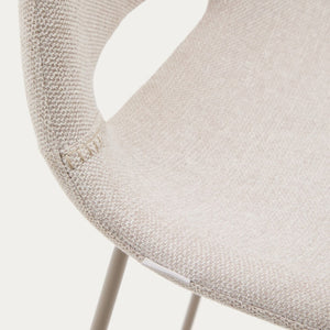 Kye 65cm Fabric Kitchen Bar Stool in Beige/Beige