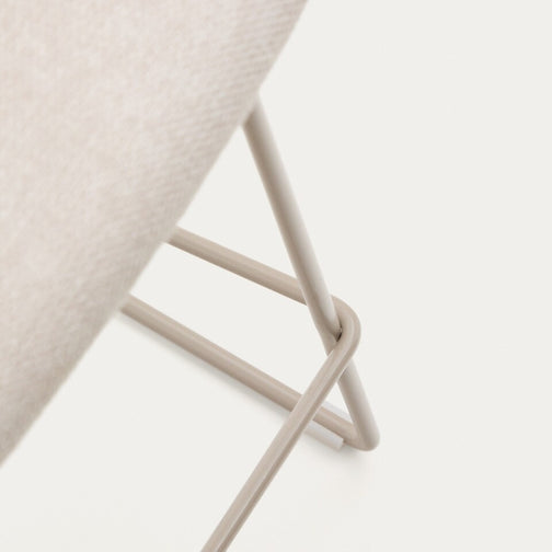 Kye 65cm Fabric Kitchen Bar Stool in Beige/Beige