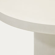Zeke 120cm Cement Dining Table in White