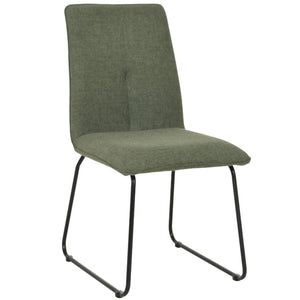 Amos Fabric Dining Chair in Green