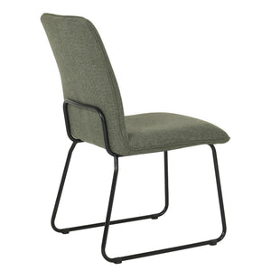 Amos Fabric Dining Chair in Green