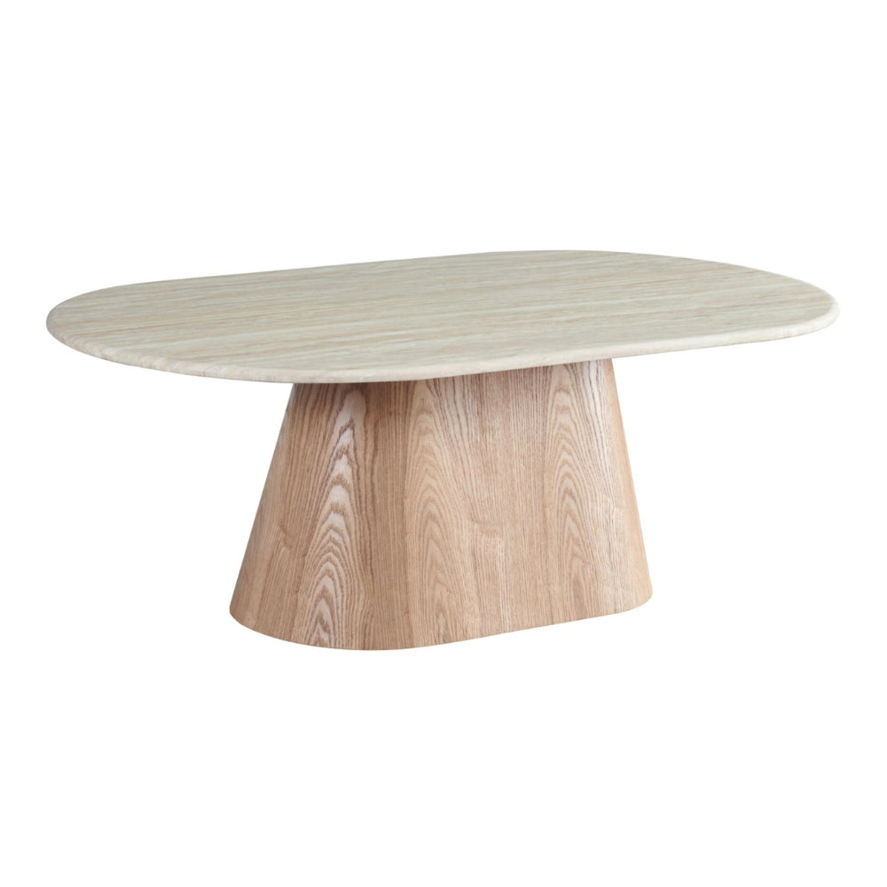 Nolan 130cm Coffee Table in Natural/Travertine