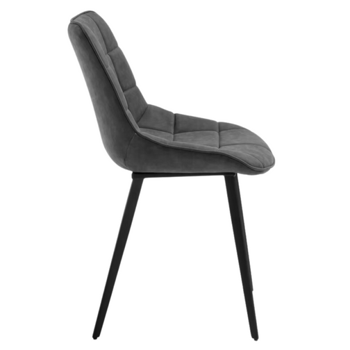 Jaxton Leatherette Dining Chair in Black/Marble Dark Grey