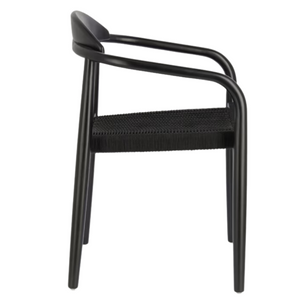 Finley Acacia Wood Dining Chair in Black/Black