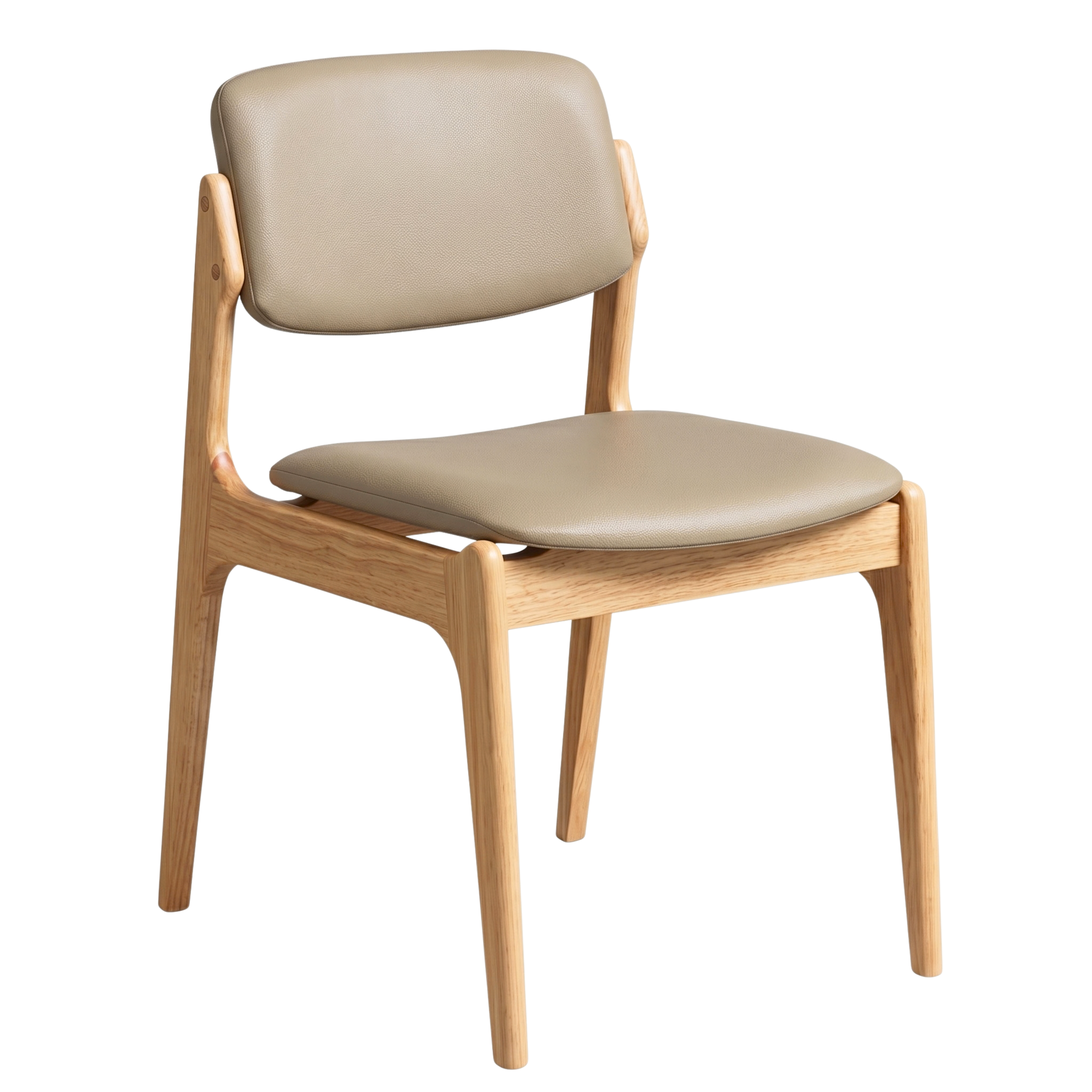 Larsen Leather Dining Chair in Natural/Taupe