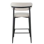 Clement Boucle Fabric Kitchen Bar Stool in Off-White