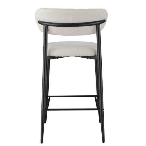 Clement Boucle Fabric Kitchen Bar Stool in Off-White