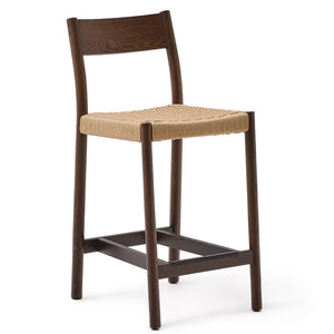 Elsie Rope Kitchen Bar Stool in Walnut/Natural