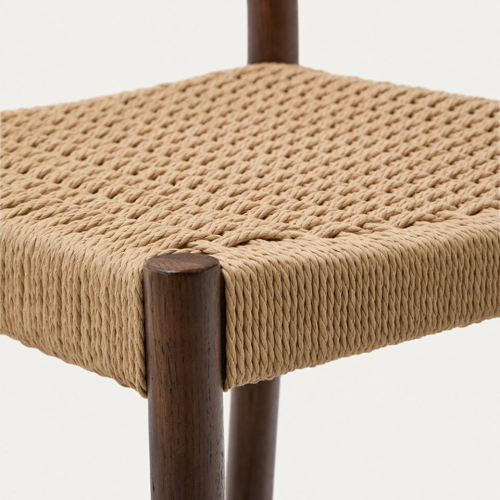 Lisa Rope Stool Elsie Rope Kitchen Bar Stool in Walnut/Natural - Marc & Main