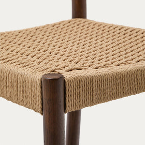 Elsie Rope Kitchen Bar Stool in Walnut/Natural