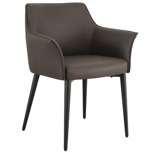 Enzo Leatherette Dining Chair in Dark Brown