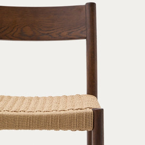Elsie Rope Kitchen Bar Stool in Walnut/Natural