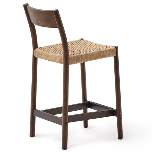 Elsie Rope Kitchen Bar Stool in Walnut/Natural