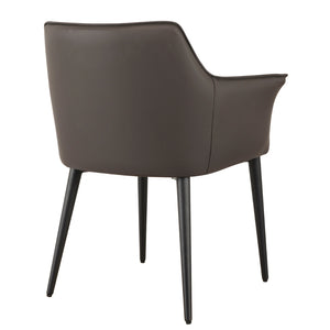 Enzo Leatherette Dining Chair in Dark Brown