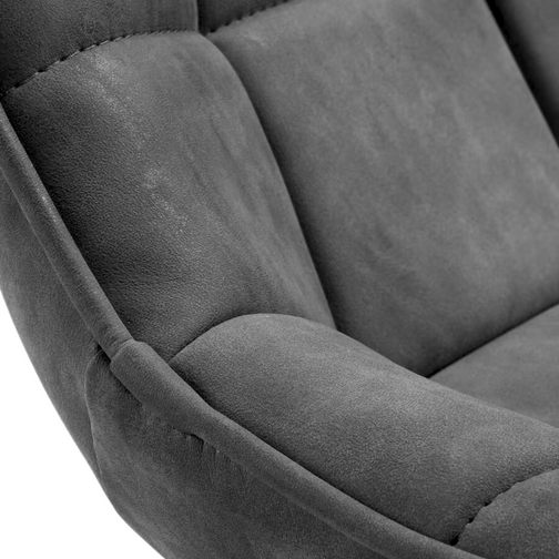 Jaxton Leatherette Dining Chair in Black/Marble Dark Grey