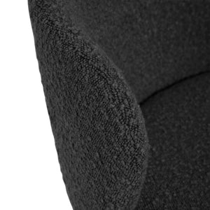 Harper 65cm Boucle Fabric Kitchen Bar Stool in Black