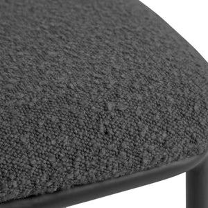 Harper Boucle Fabric Dining Chair in Black