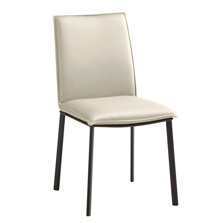 Louie Leather Dining Chair in Light Grey