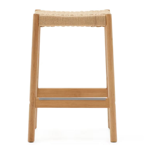Meredith Rope Kitchen Bar Stool in Oak/Natural
