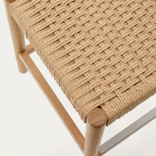 Meredith Rope Kitchen Bar Stool in Oak/Natural