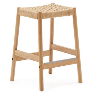 Meredith Rope Kitchen Bar Stool in Oak/Natural