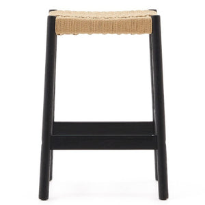 Meredith Rope Kitchen Bar Stool in Black/Natural
