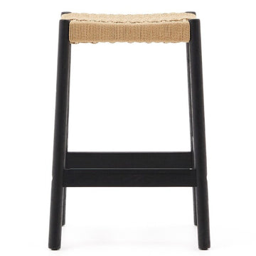 Meredith Rope Kitchen Bar Stool in Black/Natural