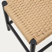 Meredith Rope Kitchen Bar Stool in Black/Natural