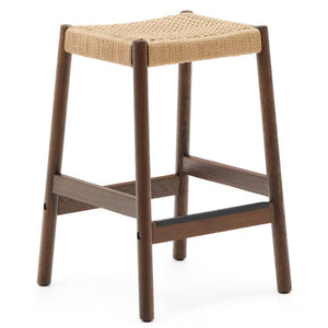 Meredith Rope Kitchen Bar Stool in Walnut/Natural