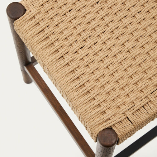 Meredith Rope Kitchen Bar Stool in Walnut/Natural