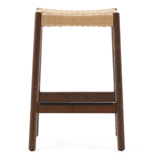 Meredith Rope Kitchen Bar Stool in Walnut/Natural
