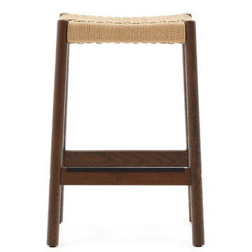 Meredith Rope Kitchen Bar Stool in Walnut/Natural