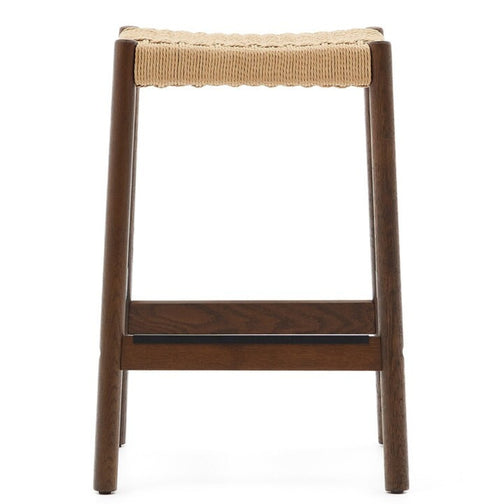 Meredith Rope Kitchen Bar Stool in Walnut/Natural