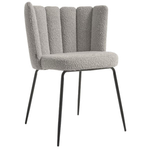 Josie Boucle Fabric Dining Chair in Grey