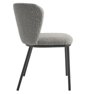 Harper Boucle Fabric Dining Chair in Grey