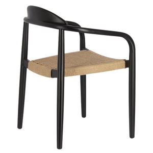 Finley Acacia Wood Dining Chair in Black/Natural