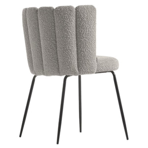 Josie Boucle Fabric Dining Chair in Grey
