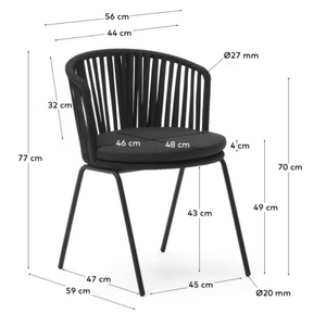 Albin Rope Dining Chair in Black