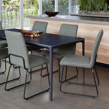 Dallas 180cm Ceramic Dining Table in Dark Grey Marc Main