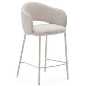 Bowie Fabric Kitchen Bar Stool in Beige