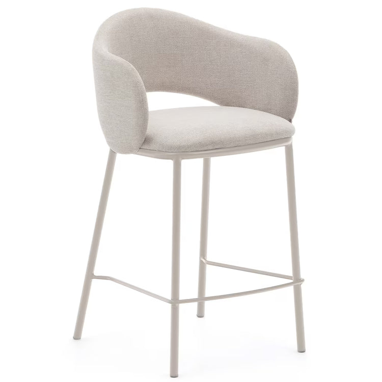 Bowie Fabric Kitchen Bar Stool in Beige