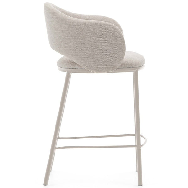 Bowie Fabric Kitchen Bar Stool in Beige - Marc & Main
